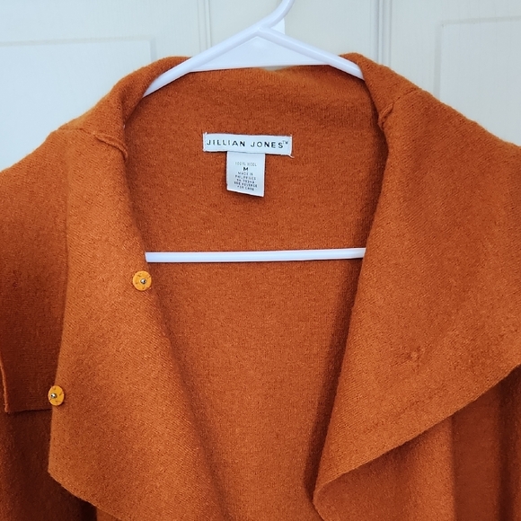 Jillian Jones Open-Front Draped Trench Coat - Rust Orange - Picture 2 of 5